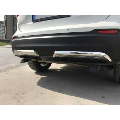 OMSA Nissan Qashqai Krom Arka Difüzör 2 Parça 2017-2021 Arası