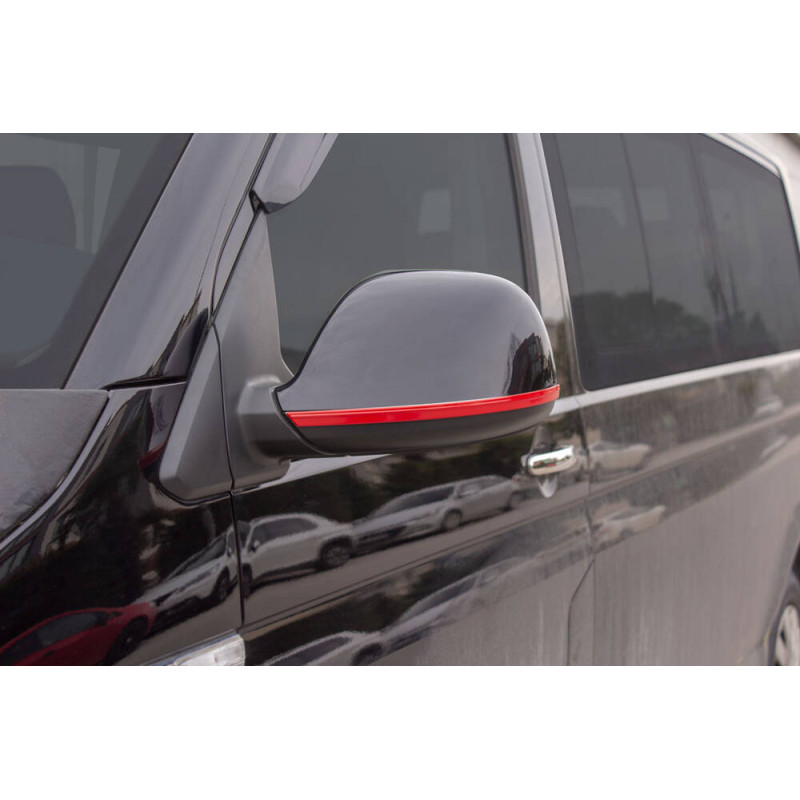 OMSA VW T6 Transporter Kırmızı Krom Ayna Çıtası 2 Parça 2015-2019 Arası