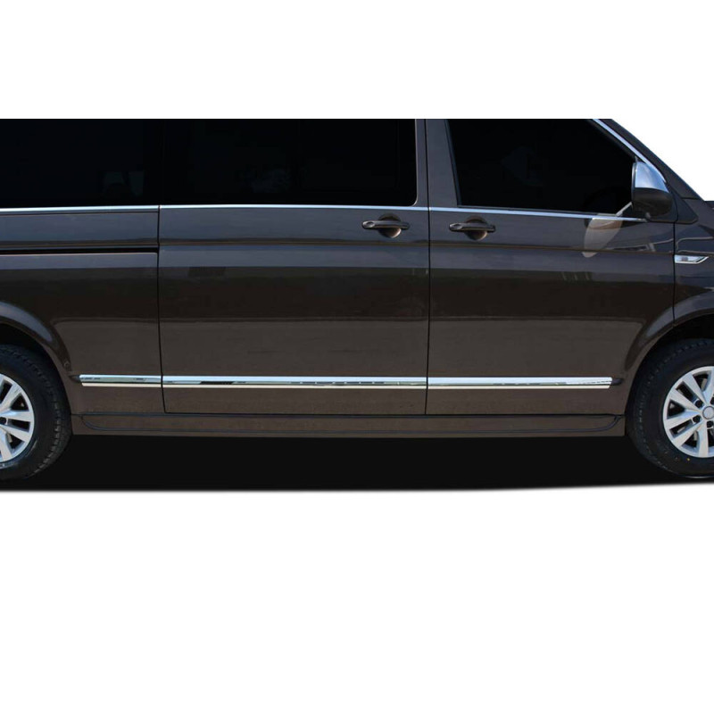 OMSA VW T6 Transporter Krom Yan Kapı Çıtası Çift Sürgü 5 Parça 2015-2019 Arası