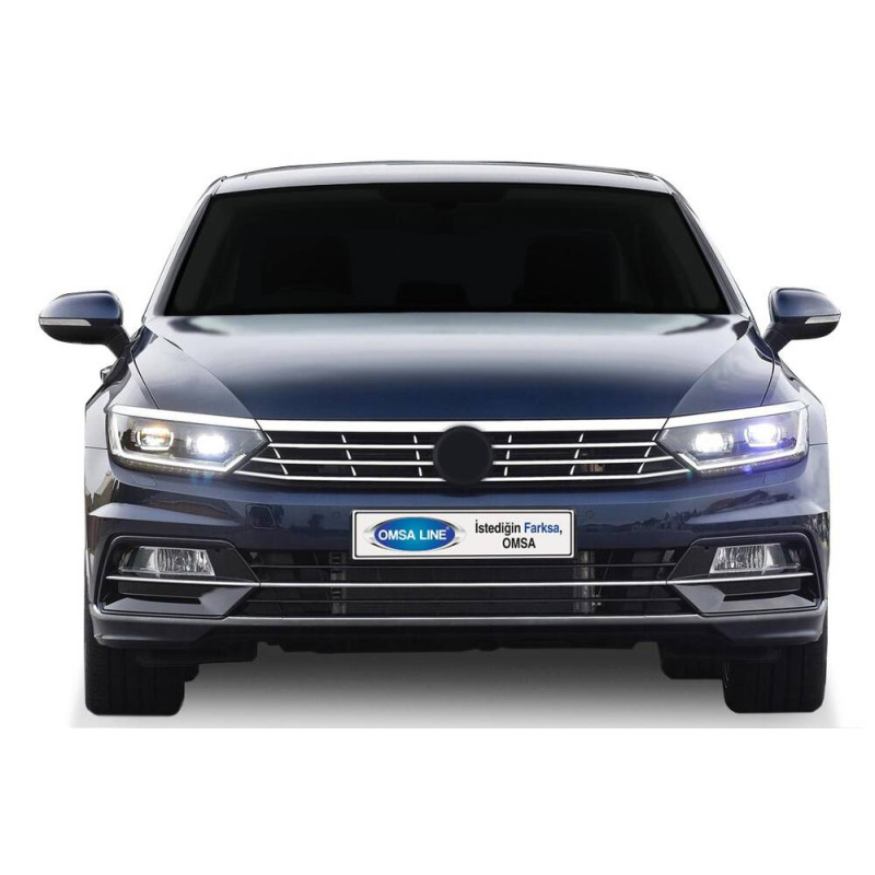 OMSA VW Passat B8 Krom Far Üstü Çıta 3 Parça 2015-2019 Arası